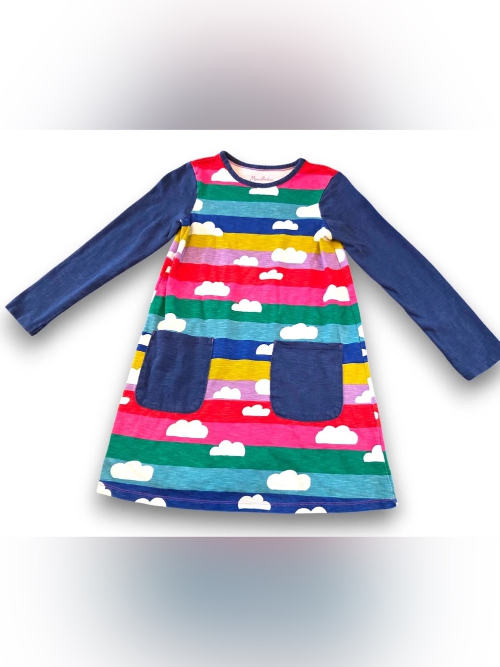 Mini Boden Rainbow Cloud Tunic Dress Size 4-5Y